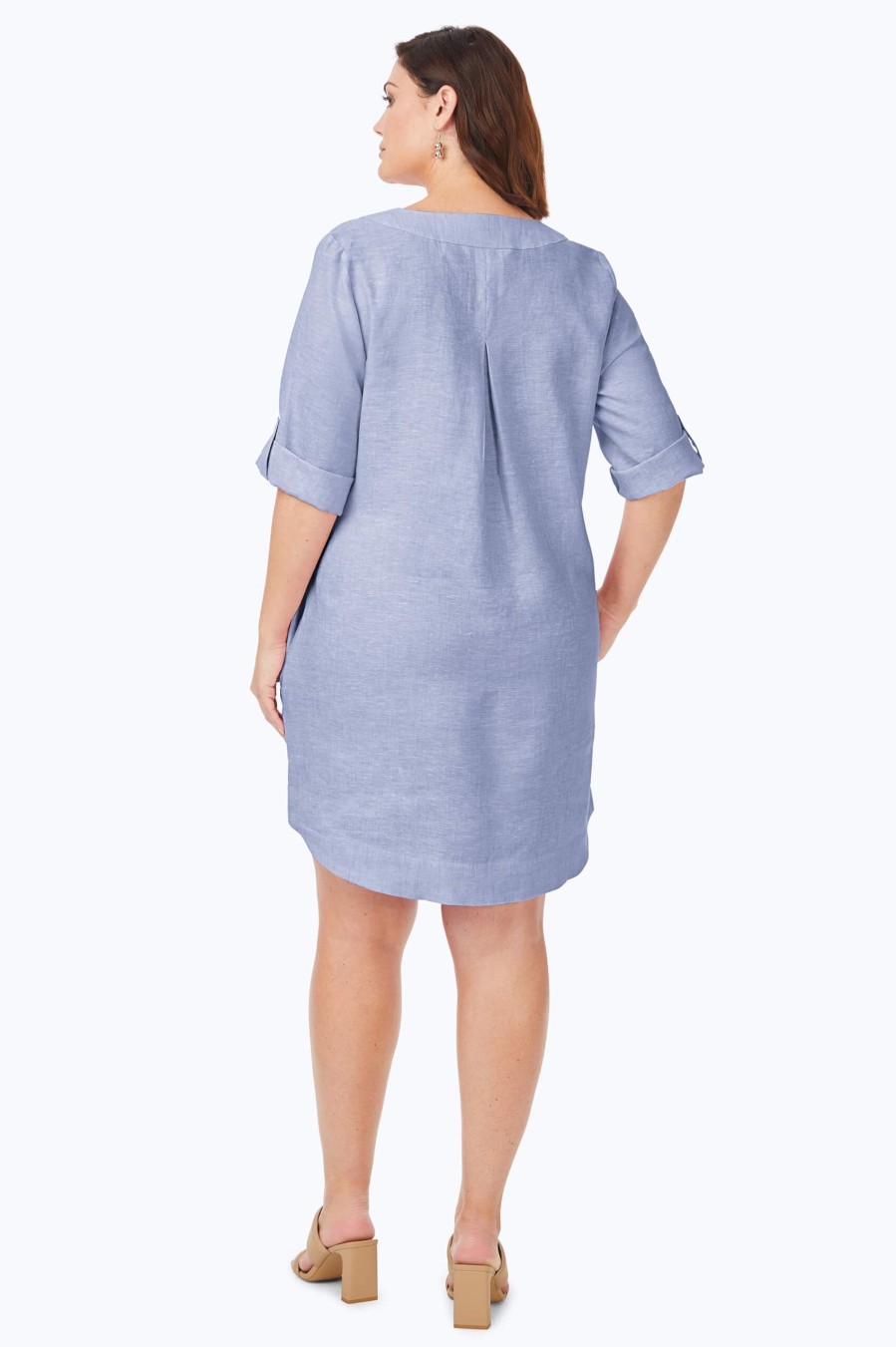 Women Foxcroft Dresses | Harmony Plus Easy Care Linen Dress