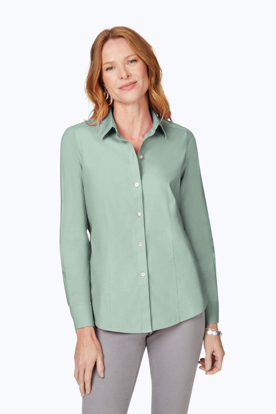 Women Foxcroft Tops | Dianna Pinpoint Non-Iron Shirt