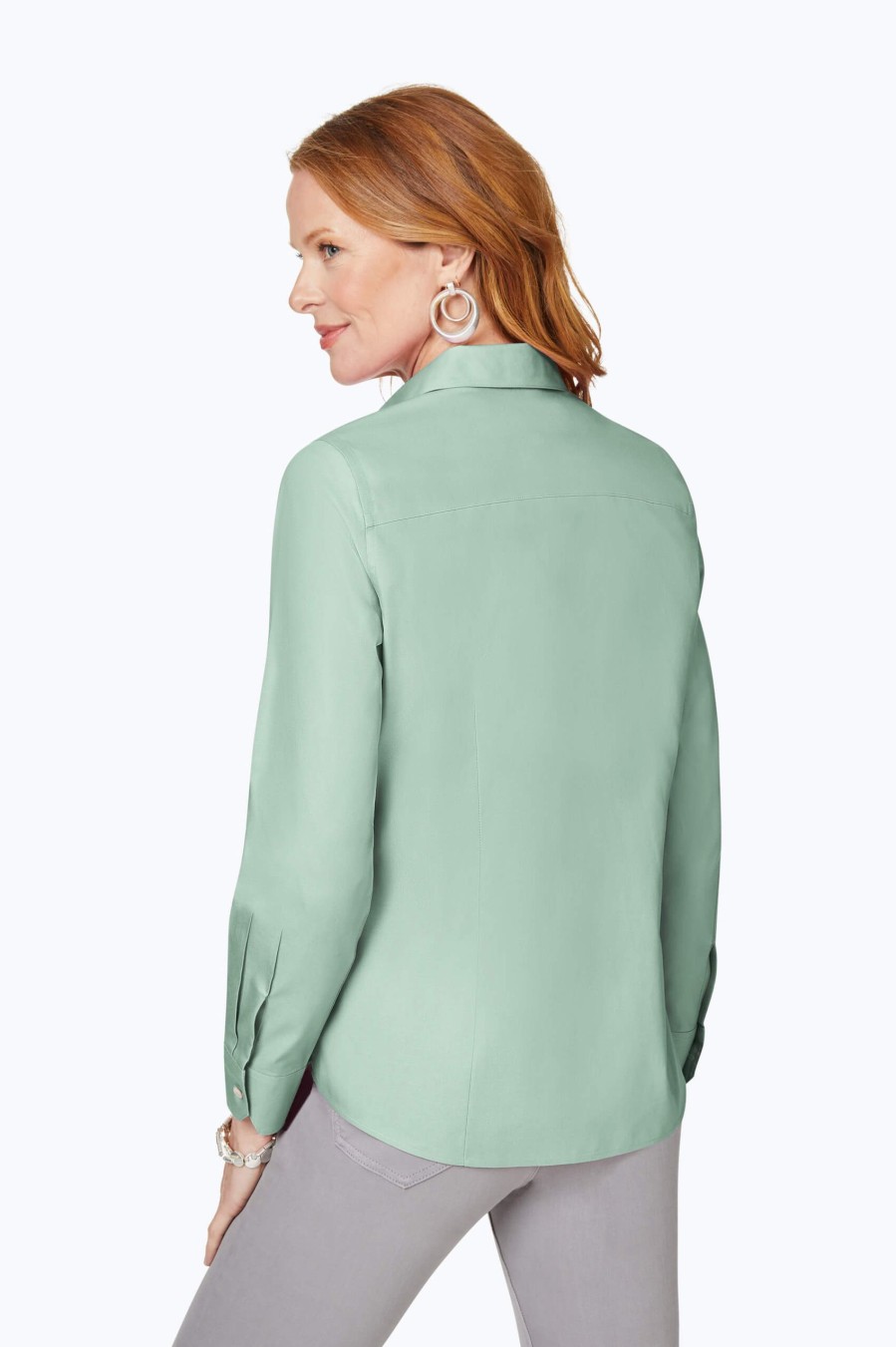 Women Foxcroft Tops | Dianna Pinpoint Non-Iron Shirt