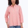 Women Foxcroft Tops | Sandra Stretch No Iron Stripe Shirt