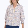 Women Foxcroft Tops | Alexis No Iron Watercolor Mosaic Popover Multi Watercolor Mosaic