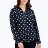 Women Foxcroft Tops | Mary Non-Iron Coin Dot Shirt Black Coin Dot