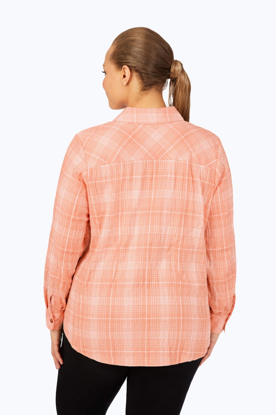 Women Foxcroft Tops | Rhea Plus Plaid Perfection Shirt