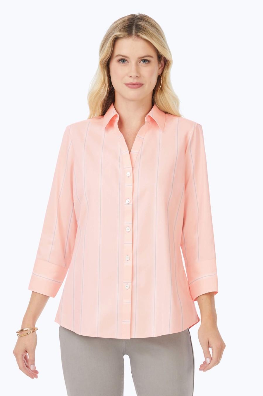 Women Foxcroft Tops | Mary Non-Iron Soho Stripe Shirt