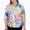 Women Foxcroft Tops | Mary Plus No Iron Spring Conversational Shirt Multi Spring Conversational