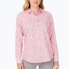 Women Foxcroft Tops | Davis Non-Iron Sweetheart Shirt Pink Champagne Sweetheart