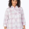 Women Foxcroft Tops | Hampton Plus Non-Iron Blossom Plaid Shirt Rose Blossom Plaid