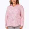 Women Foxcroft Tops | Davis Plus Non-Iron Sweetheart Shirt Pink Champagne Sweetheart