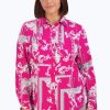 Women Foxcroft Tops | Zoey Plus No Iron Baroque Shirt Azalea Baroque Print