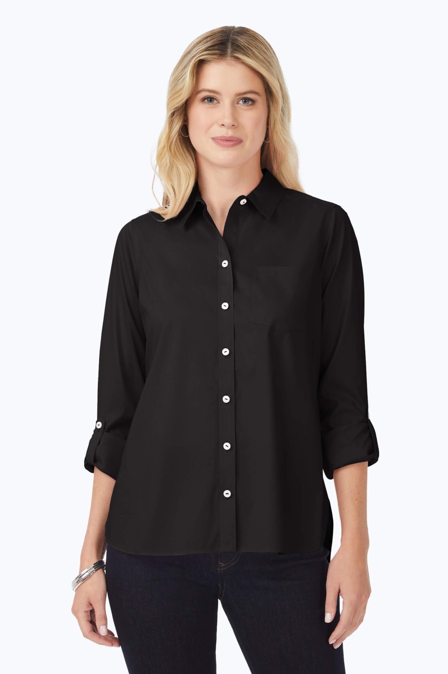 Women Foxcroft Tops | Cole Stretch Non-Iron Shirt