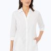 Women Foxcroft Tops | Kayla Stretch Non-Iron Shirt White