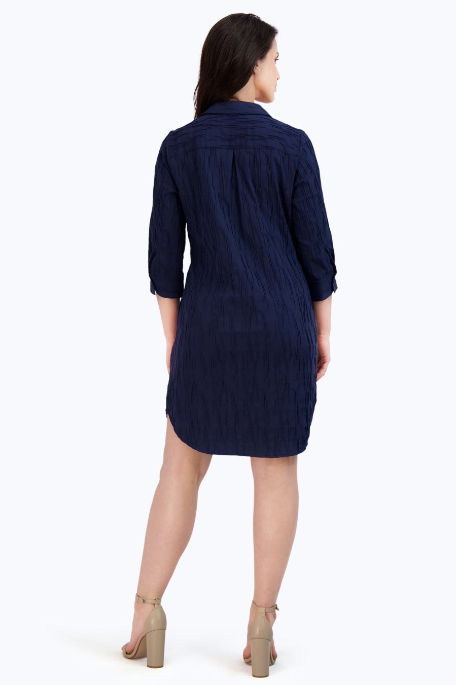 Women Foxcroft Dresses | Sloane Solid Crinkle Dress