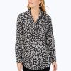 Women Foxcroft Tops | Leopard Flowers Non-Iron Tunic Black Leopard Flowers