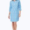 Women Foxcroft Dresses | Sloane Beach Stripe Crinkle Dress