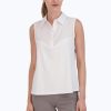 Women Foxcroft Tops | Ricki Knit-Woven Sleeveless Layering Tank