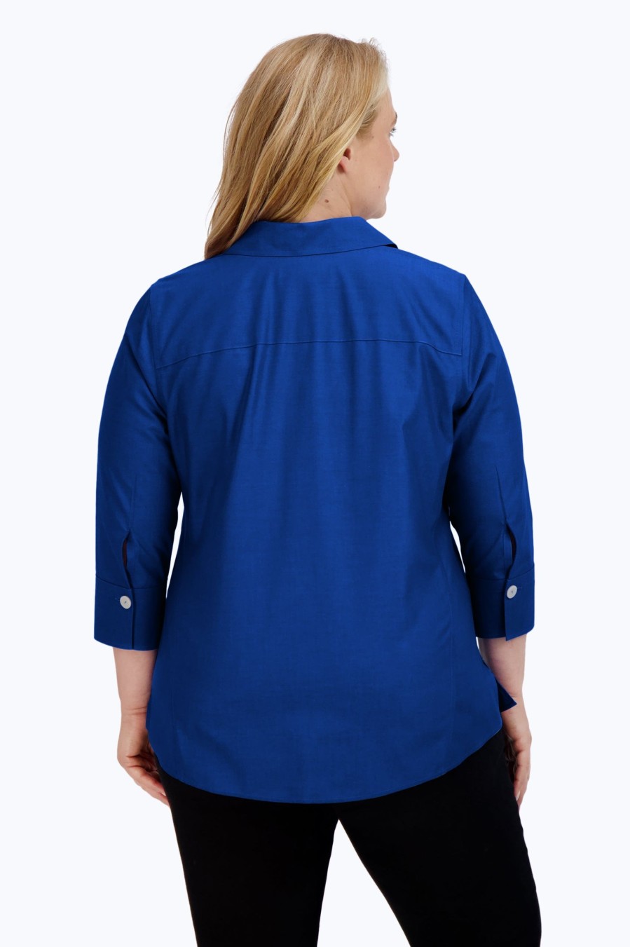 Women Foxcroft Tops | Paityn Plus Essential Pinpoint Non-Iron Shirt