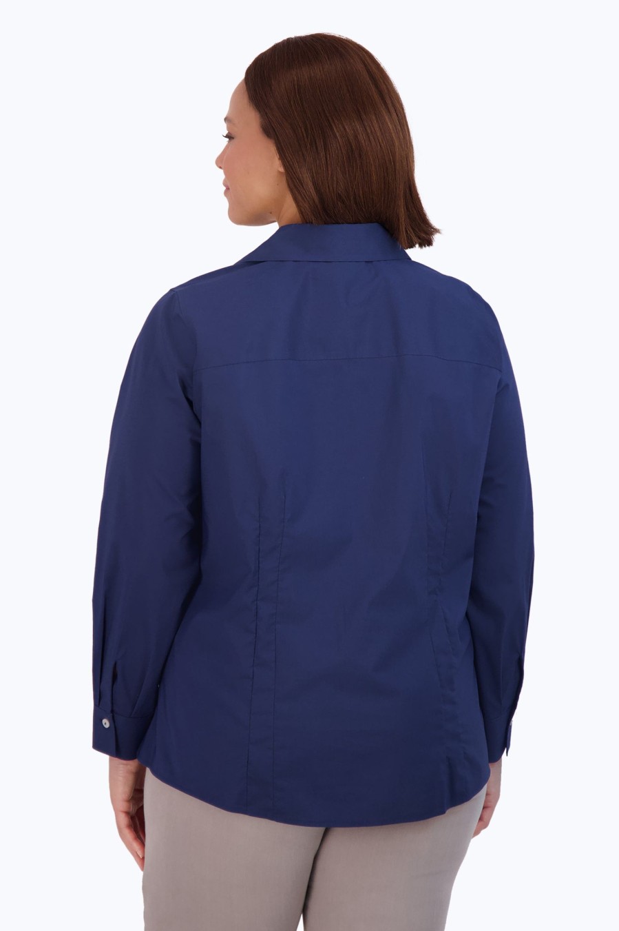 Women Foxcroft Tops | Taylor Plus Essential Stretch No Iron Shirt