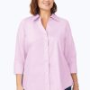 Women Foxcroft Tops | Paityn Plus Pinpoint Non-Iron Shirt