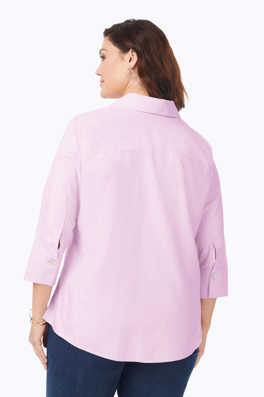 Women Foxcroft Tops | Paityn Plus Pinpoint Non-Iron Shirt