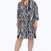 Women Foxcroft Dresses | Angel Plus Zebra Jersey Dress Black Zebra