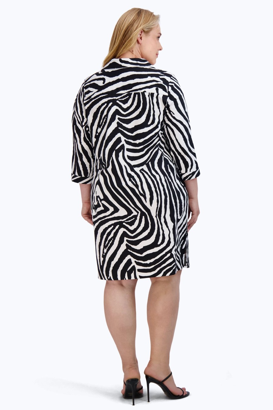 Women Foxcroft Dresses | Angel Plus Zebra Jersey Dress Black Zebra