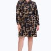 Women Foxcroft Dresses | Rocca Plus Maze Jersey Dress Black Maze Print