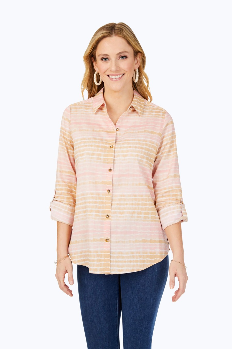 Women Foxcroft Tops | Zoey Non-Iron Northern Lights Shirt