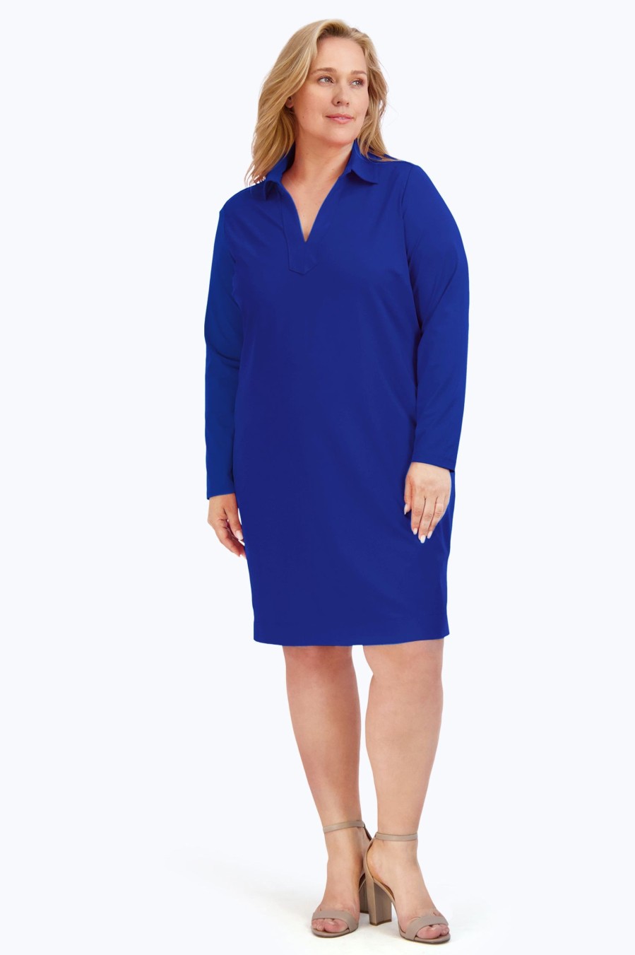 Women Foxcroft Dresses | Angel Plus Solid Jersey Dress