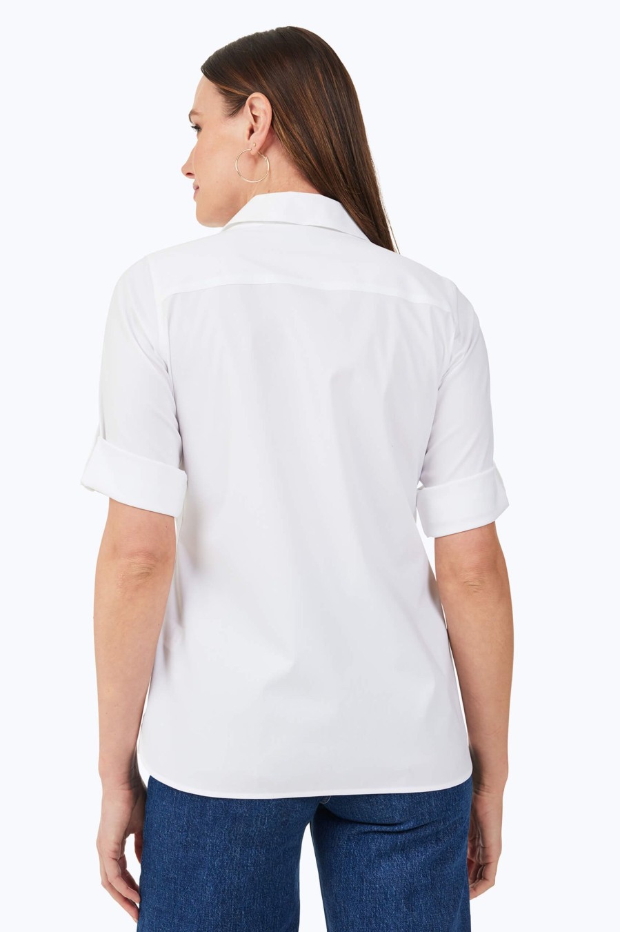 Women Foxcroft Tops | Tamara Stretch Non-Iron Shirt White